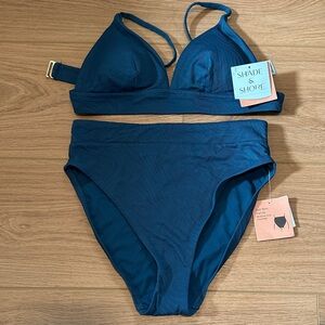 NWT Shade & Shore Deep Teal Bikini Top